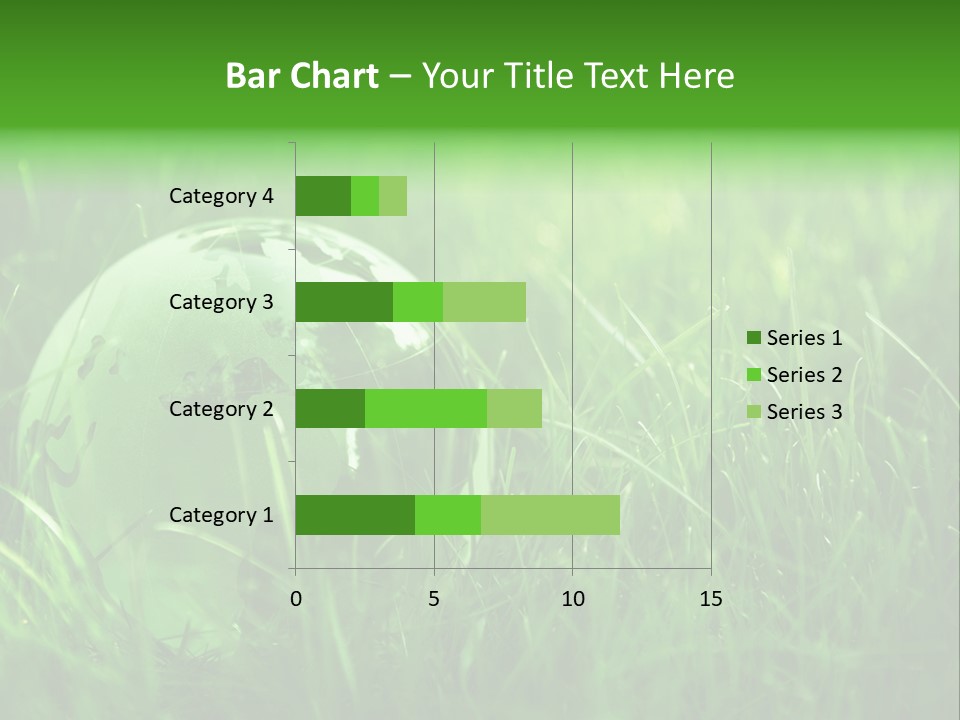 A Green Globe In The Grass Powerpoint Template PowerPoint Template