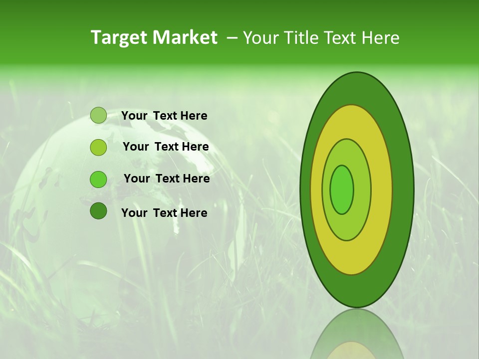 A Green Globe In The Grass Powerpoint Template PowerPoint Template