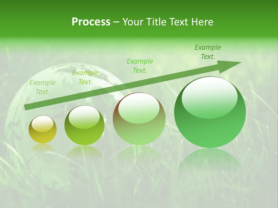 A Green Globe In The Grass Powerpoint Template PowerPoint Template