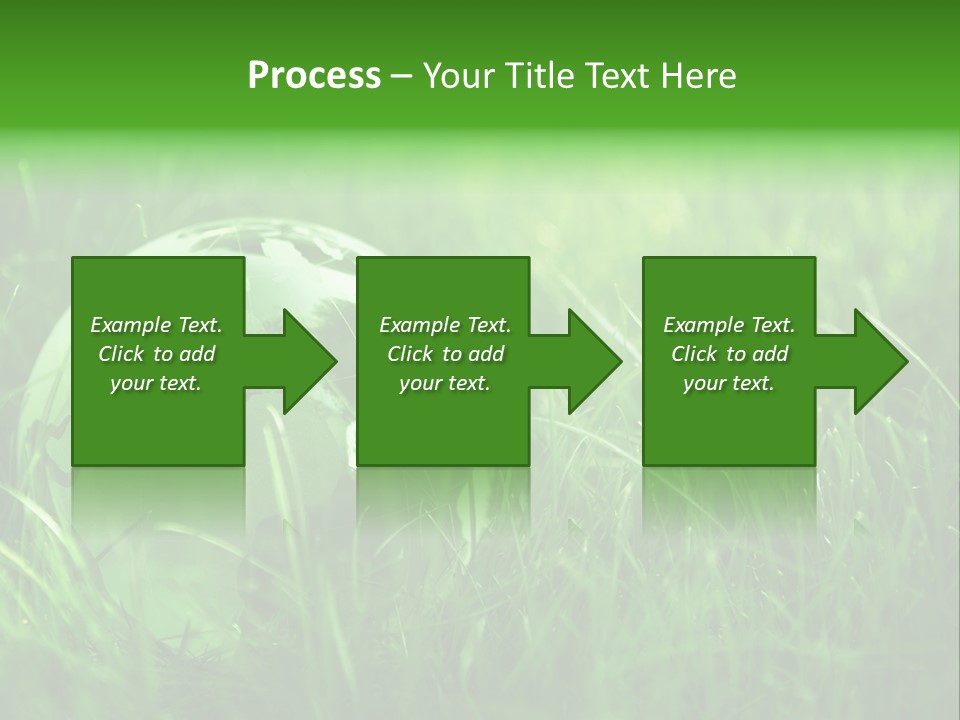 A Green Globe In The Grass Powerpoint Template PowerPoint Template