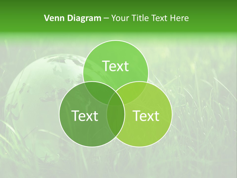 A Green Globe In The Grass Powerpoint Template PowerPoint Template