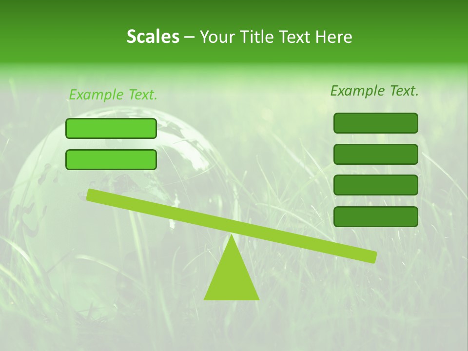 A Green Globe In The Grass Powerpoint Template PowerPoint Template