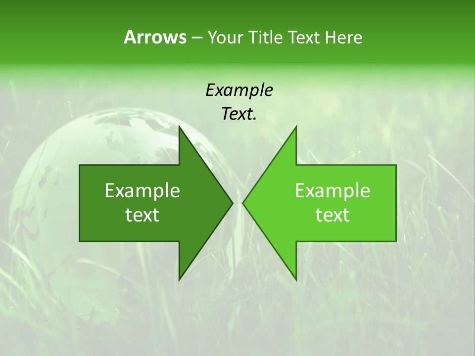 A Green Globe In The Grass Powerpoint Template PowerPoint Template