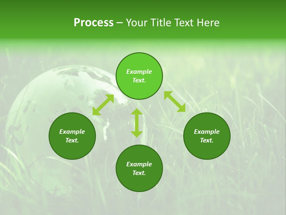 A Green Globe In The Grass Powerpoint Template PowerPoint Template
