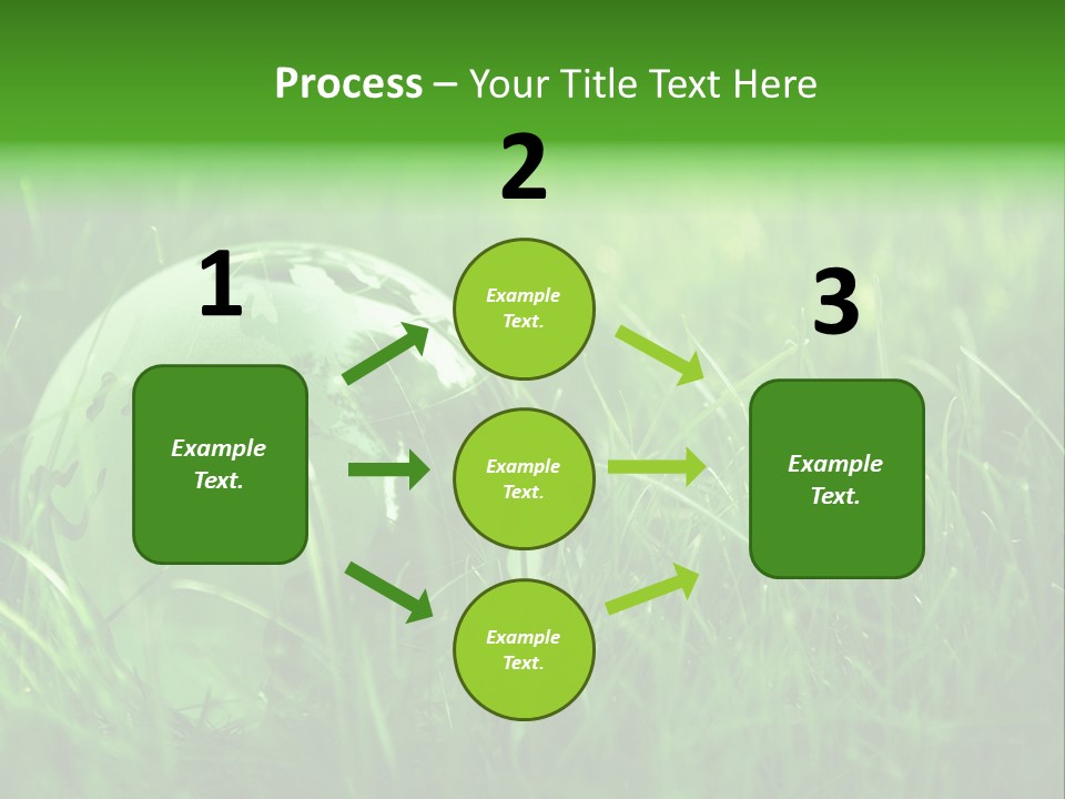A Green Globe In The Grass Powerpoint Template PowerPoint Template