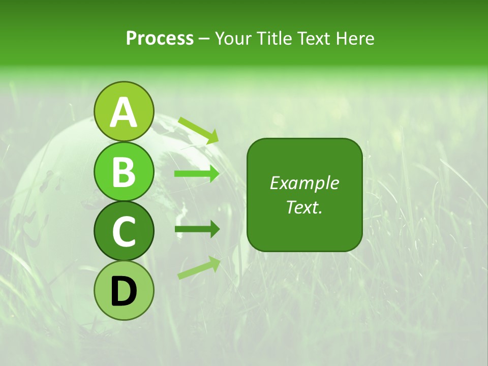 A Green Globe In The Grass Powerpoint Template PowerPoint Template