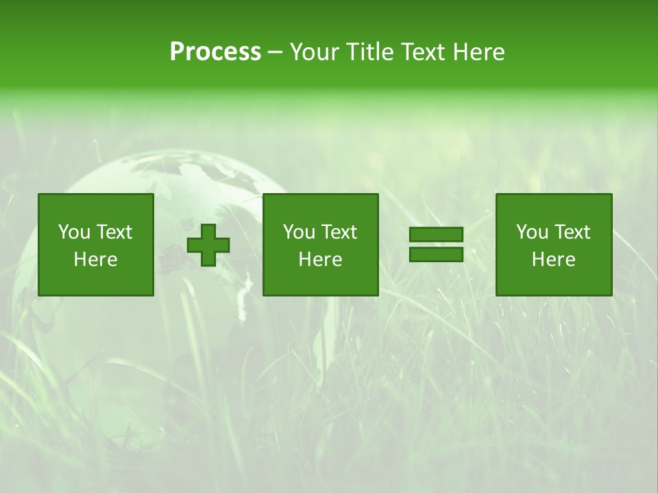 A Green Globe In The Grass Powerpoint Template PowerPoint Template