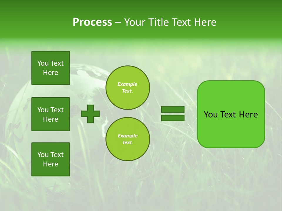 A Green Globe In The Grass Powerpoint Template PowerPoint Template
