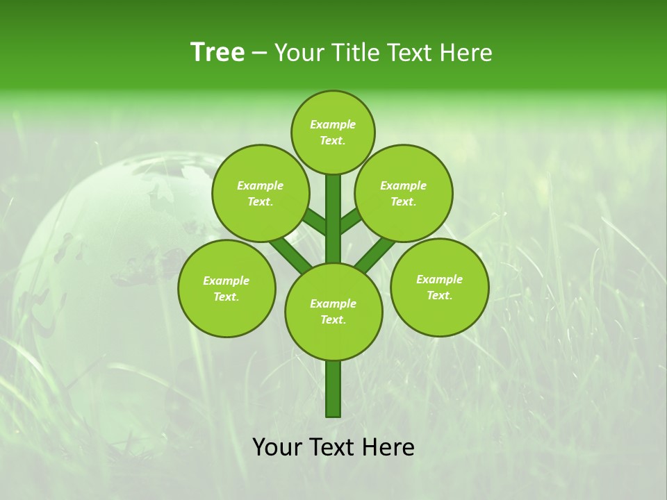 A Green Globe In The Grass Powerpoint Template PowerPoint Template