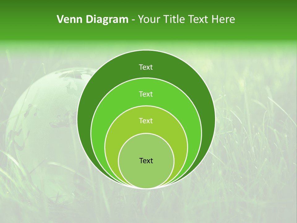 A Green Globe In The Grass Powerpoint Template PowerPoint Template