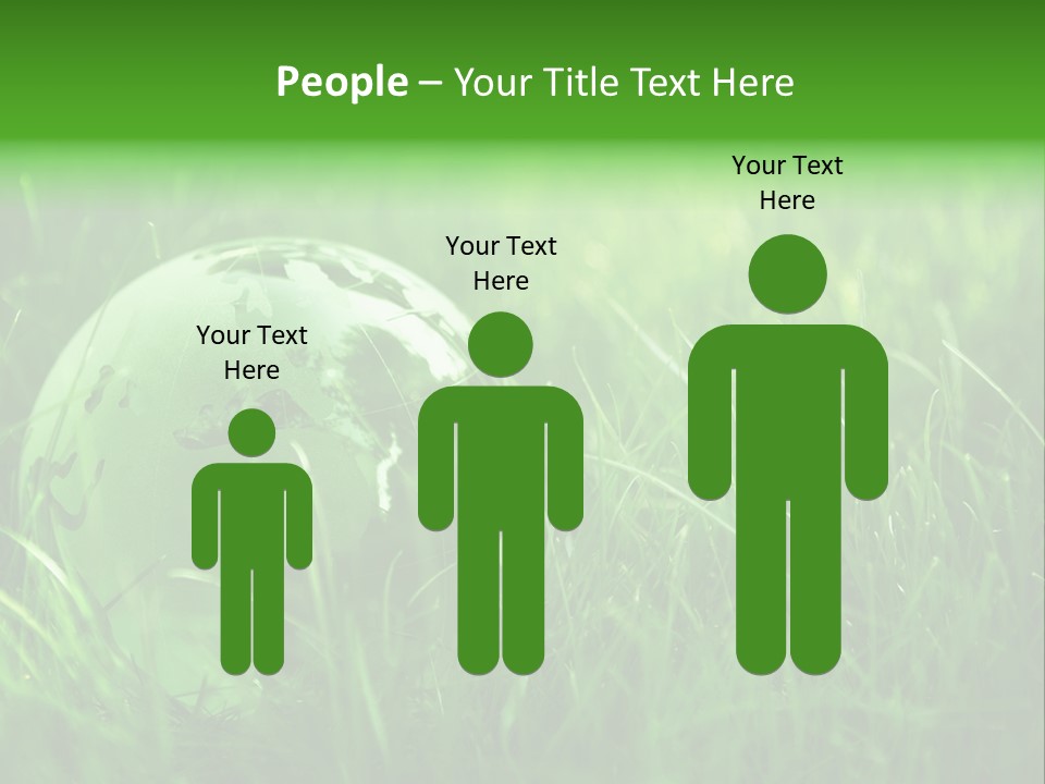 A Green Globe In The Grass Powerpoint Template PowerPoint Template