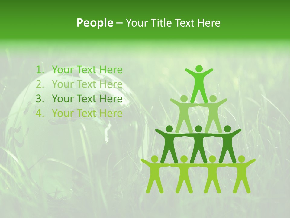 A Green Globe In The Grass Powerpoint Template PowerPoint Template