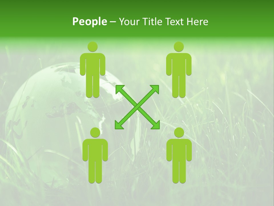 A Green Globe In The Grass Powerpoint Template PowerPoint Template
