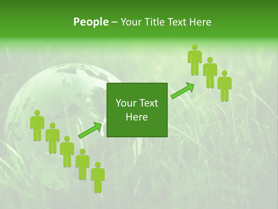 A Green Globe In The Grass Powerpoint Template PowerPoint Template