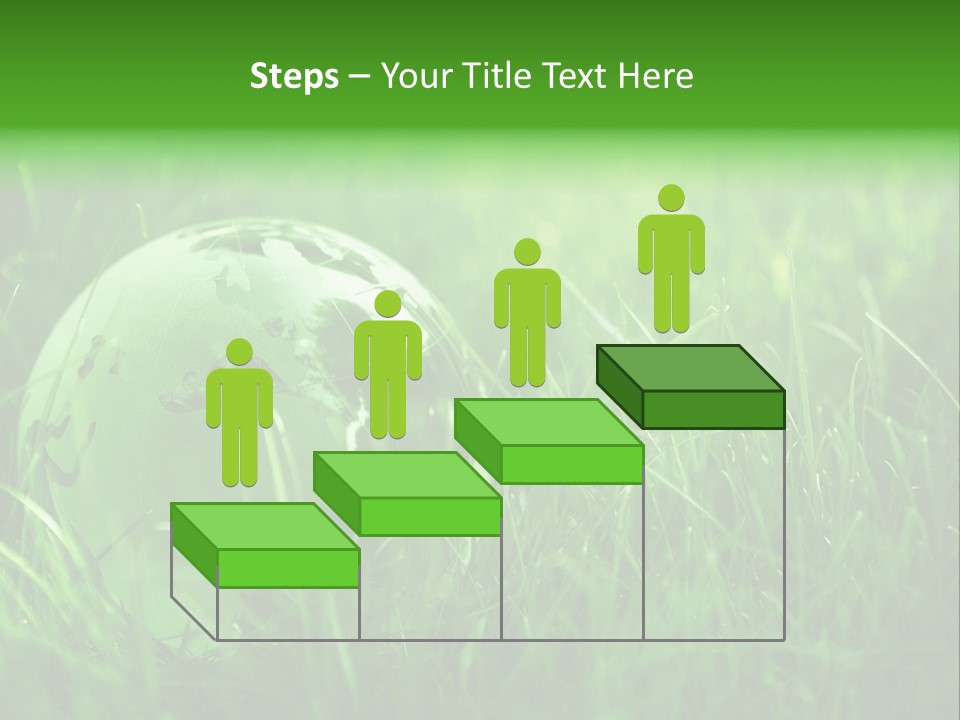 A Green Globe In The Grass Powerpoint Template PowerPoint Template