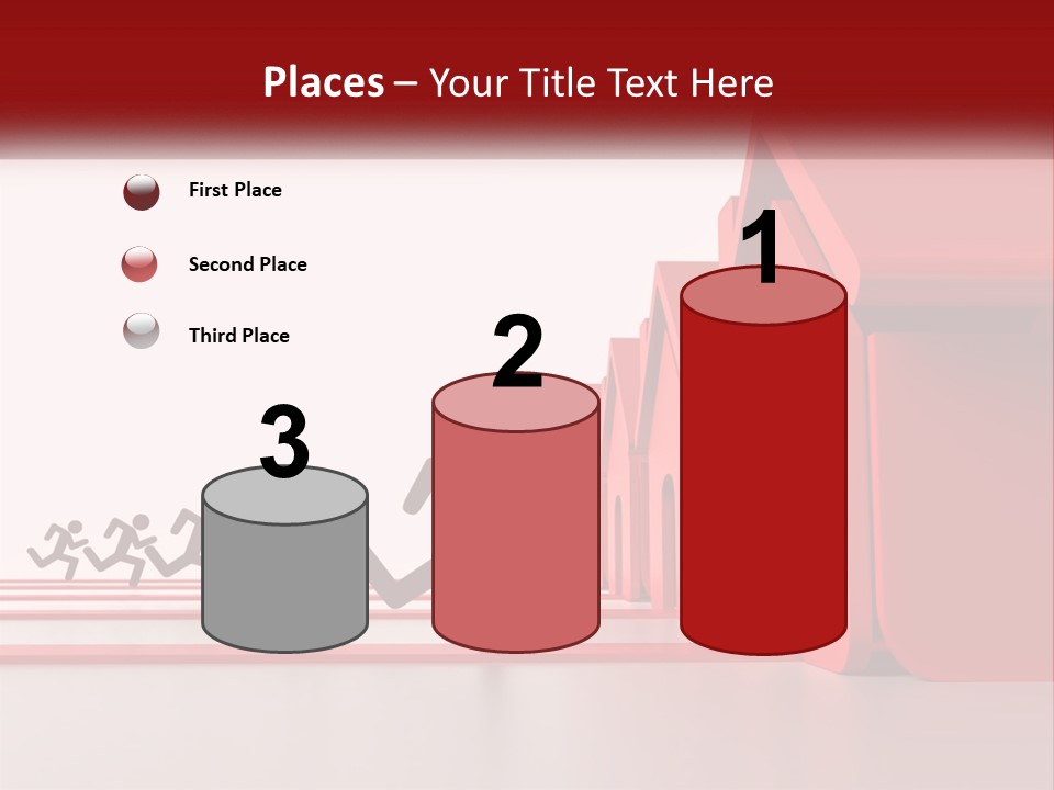 A Group Of People Running Towards A Red House PowerPoint Template