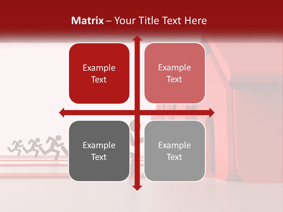 A Group Of People Running Towards A Red House PowerPoint Template