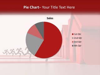 A Group Of People Running Towards A Red House PowerPoint Template