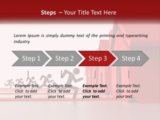 A Group Of People Running Towards A Red House PowerPoint Template