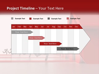 A Group Of People Running Towards A Red House PowerPoint Template