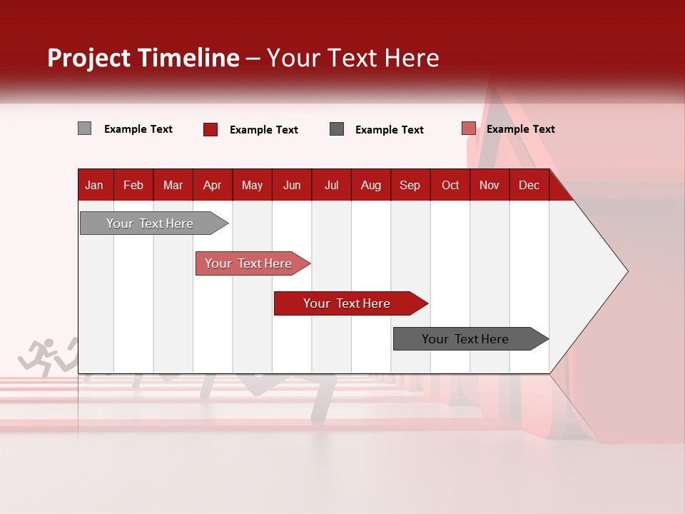 A Group Of People Running Towards A Red House PowerPoint Template