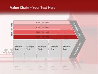 A Group Of People Running Towards A Red House PowerPoint Template