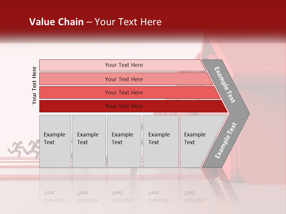 A Group Of People Running Towards A Red House PowerPoint Template