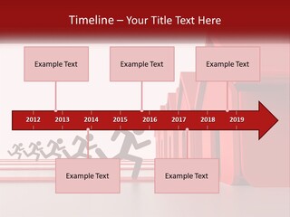 A Group Of People Running Towards A Red House PowerPoint Template