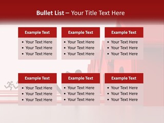 A Group Of People Running Towards A Red House PowerPoint Template