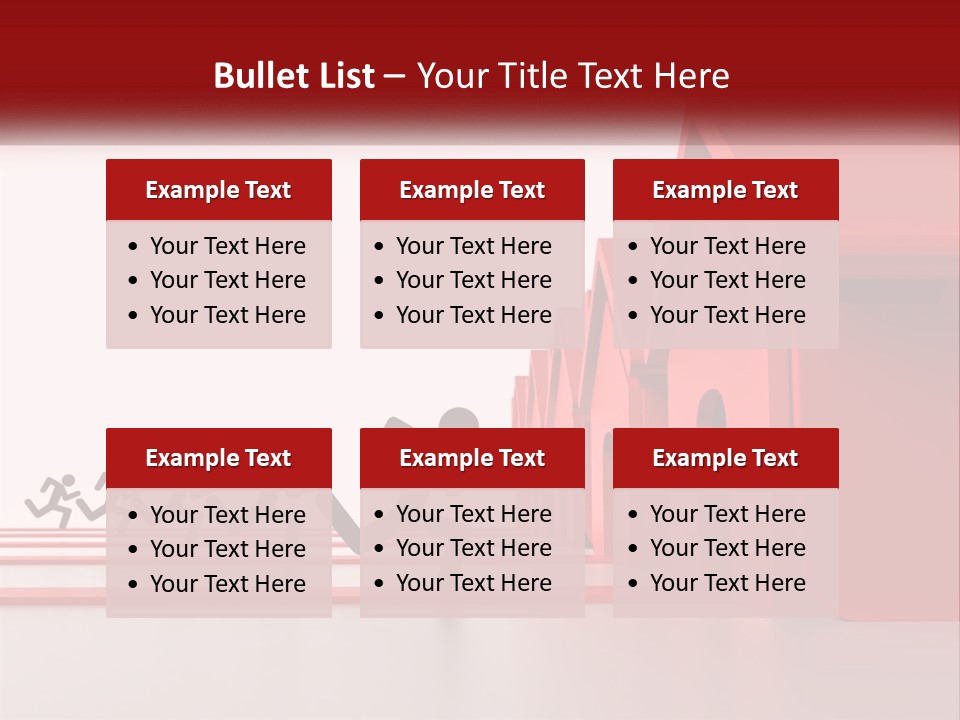 A Group Of People Running Towards A Red House PowerPoint Template