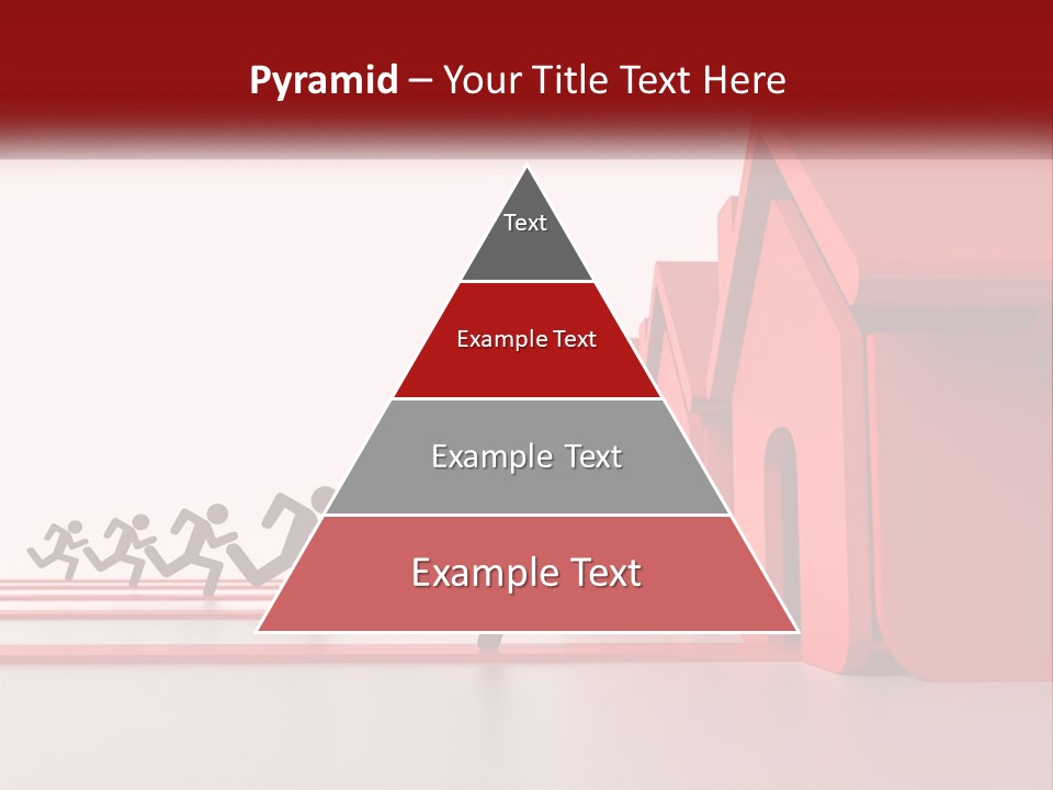 A Group Of People Running Towards A Red House PowerPoint Template