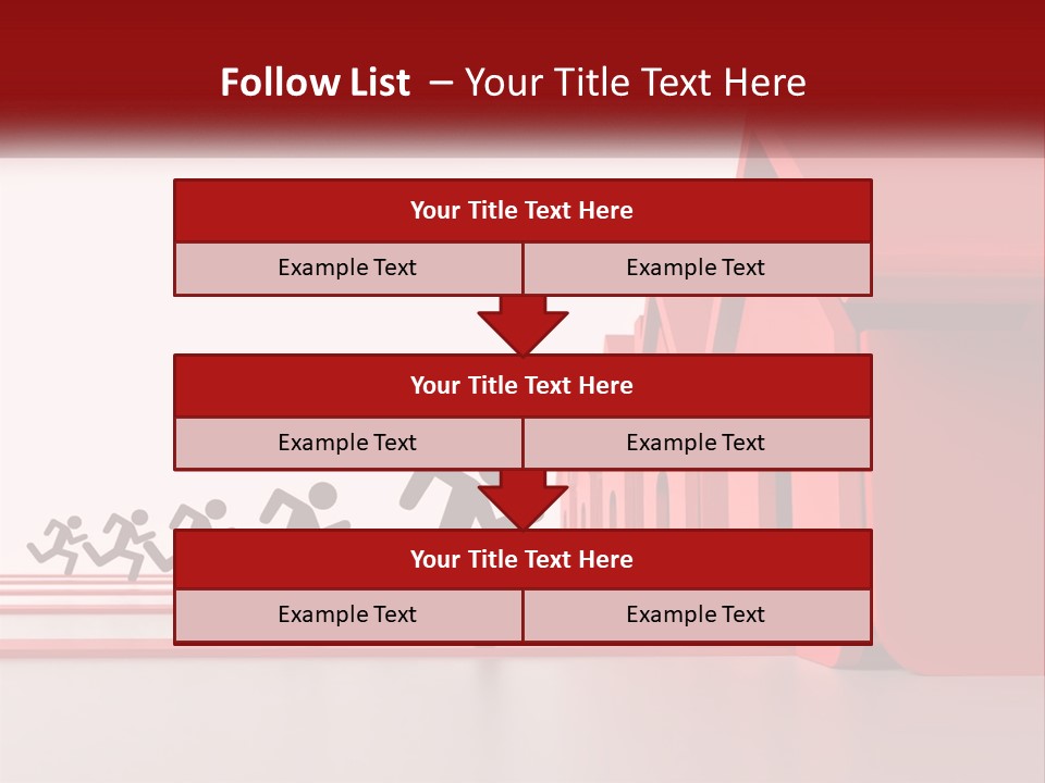 A Group Of People Running Towards A Red House PowerPoint Template