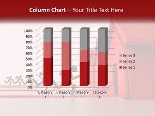 A Group Of People Running Towards A Red House PowerPoint Template