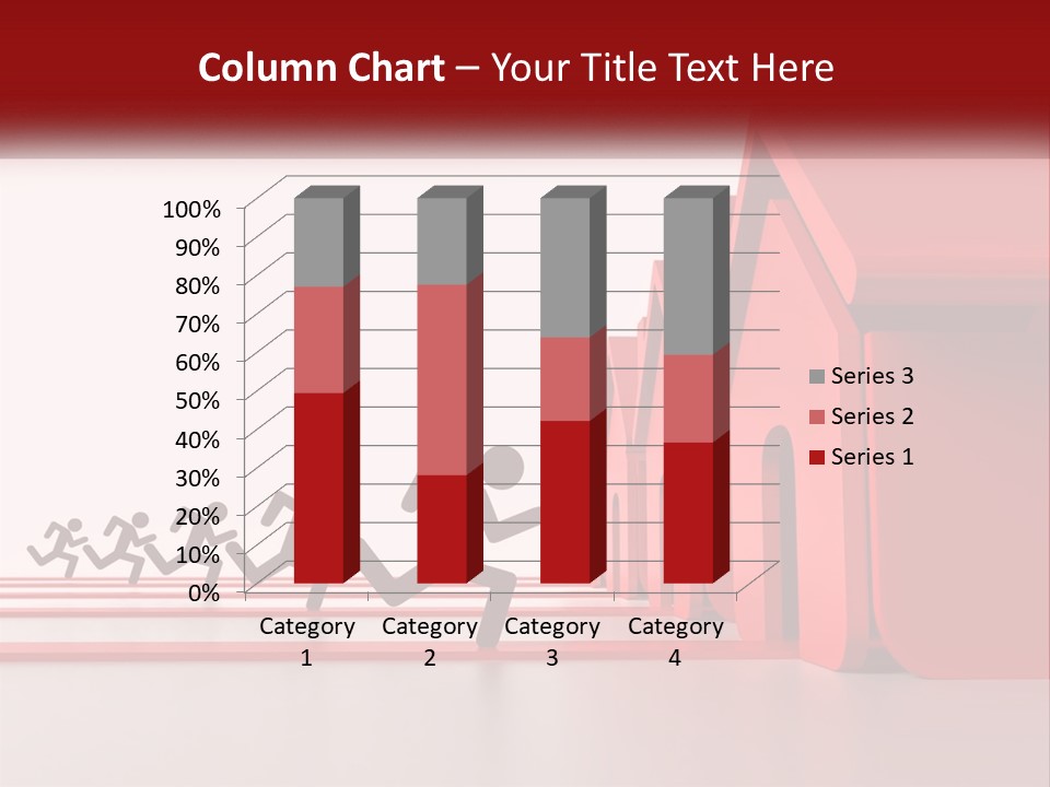 A Group Of People Running Towards A Red House PowerPoint Template