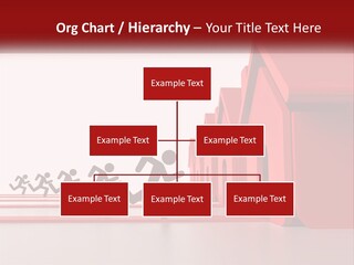 A Group Of People Running Towards A Red House PowerPoint Template