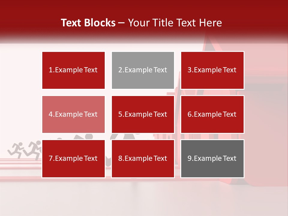 A Group Of People Running Towards A Red House PowerPoint Template