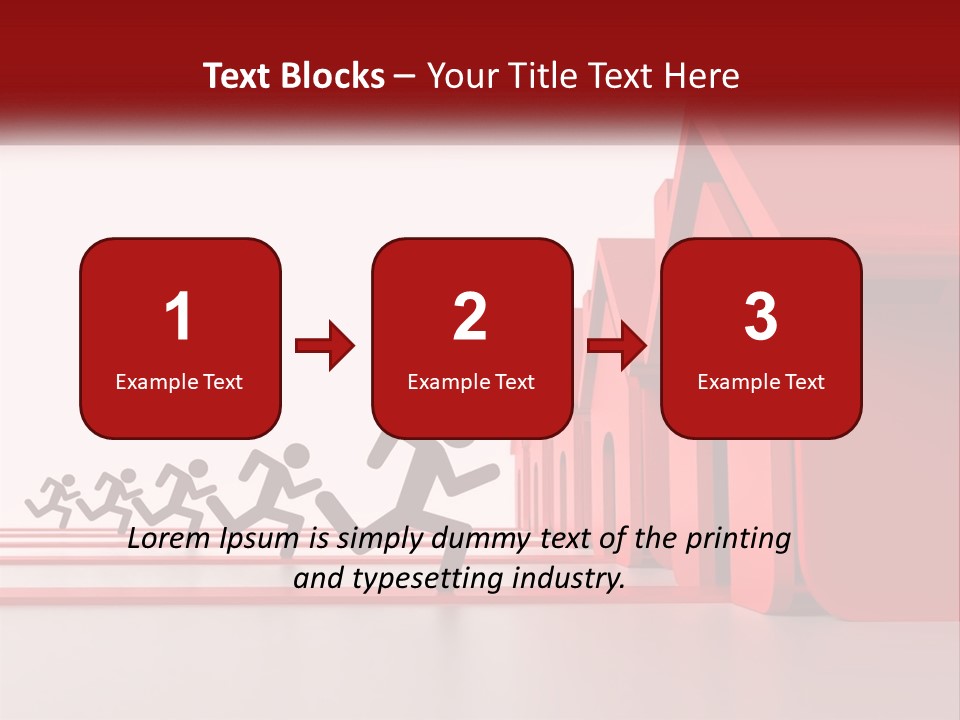 A Group Of People Running Towards A Red House PowerPoint Template