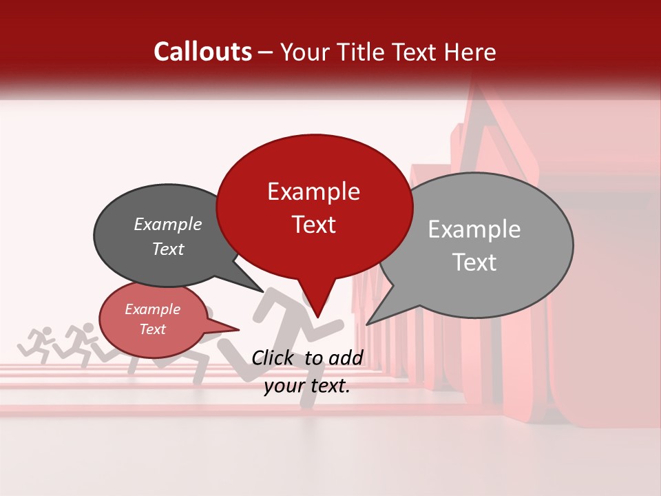 A Group Of People Running Towards A Red House PowerPoint Template