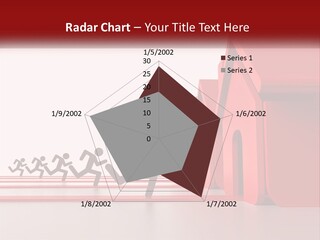 A Group Of People Running Towards A Red House PowerPoint Template