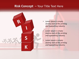 A Group Of People Running Towards A Red House PowerPoint Template