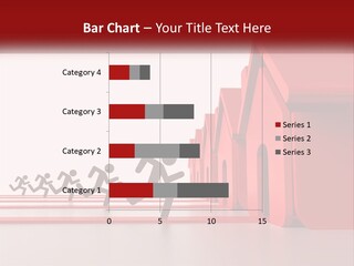 A Group Of People Running Towards A Red House PowerPoint Template