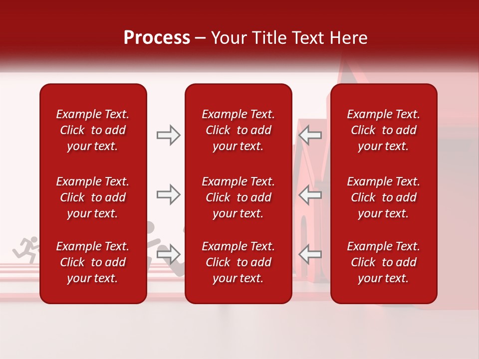 A Group Of People Running Towards A Red House PowerPoint Template