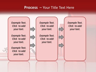 A Group Of People Running Towards A Red House PowerPoint Template
