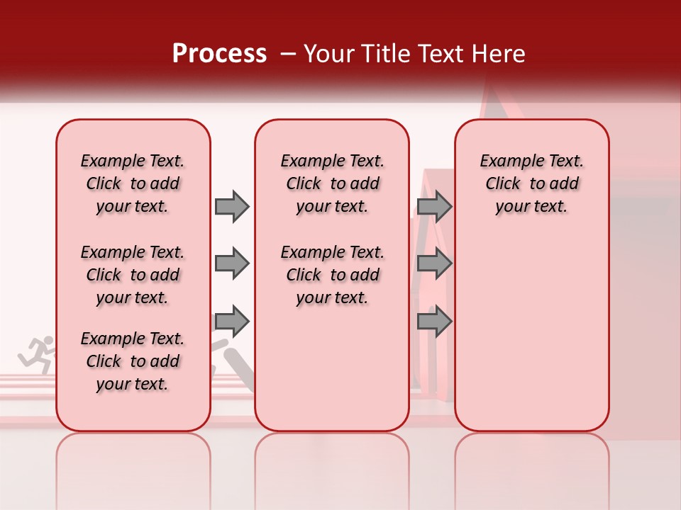 A Group Of People Running Towards A Red House PowerPoint Template