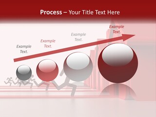 A Group Of People Running Towards A Red House PowerPoint Template