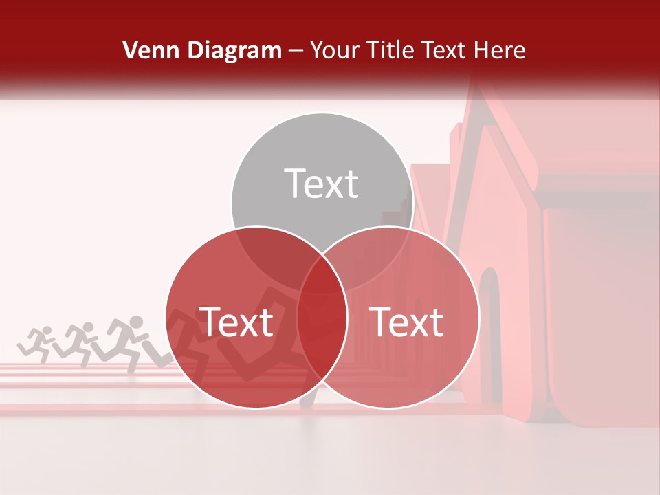 A Group Of People Running Towards A Red House PowerPoint Template