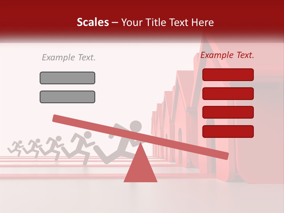 A Group Of People Running Towards A Red House PowerPoint Template