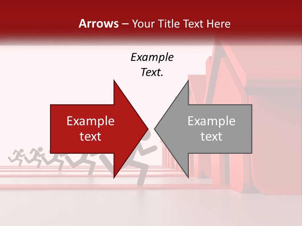 A Group Of People Running Towards A Red House PowerPoint Template