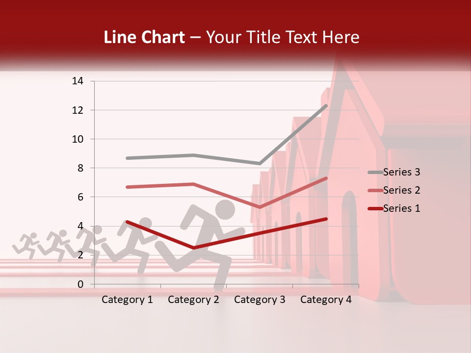 A Group Of People Running Towards A Red House PowerPoint Template