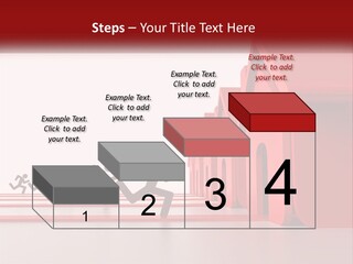 A Group Of People Running Towards A Red House PowerPoint Template